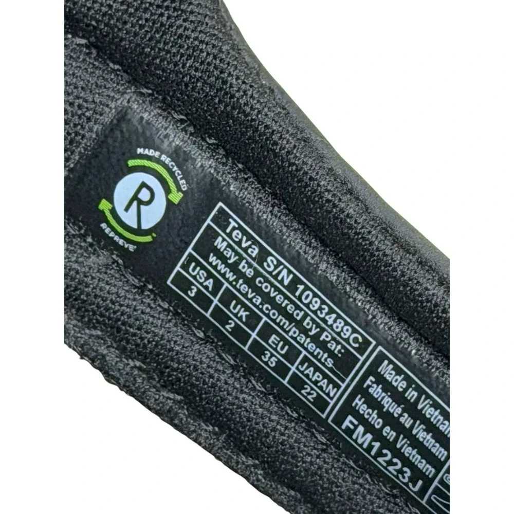 Teva Kids Size 3 Tanza Sport  Black‎ Grey Hiking Outdoor Open-Toe Sandals